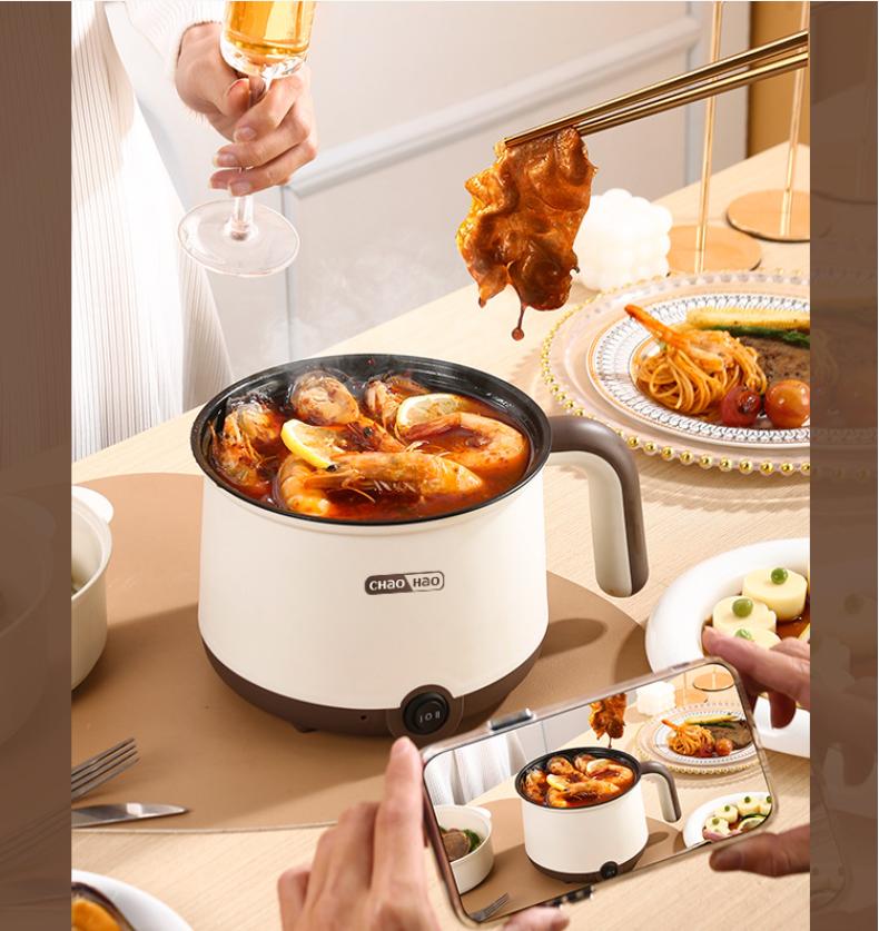 Multifunctional Electric Hot Pot, Mini Single Person Electric Pot, Household Dormitory, Student, Non Stick