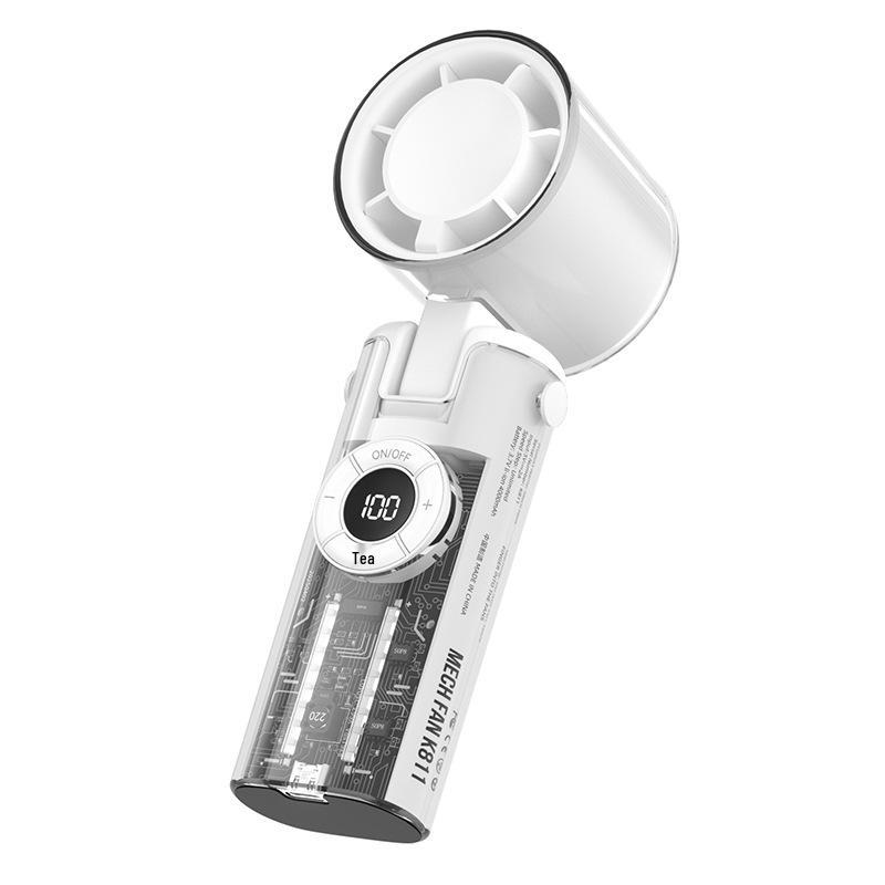 Mecha Style Transparent Portable Mini Handheld Fan for Outdoor Cooling