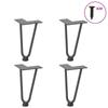 Vidaxl Hairpin Table Legs, 4 Pcs, Anthracite, 20 Cm, Solid Steel