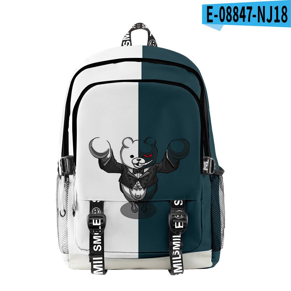 Klassieke Japan Anime Danganronpa Monokuma Schooltassen Unisex 3D Print Oxford Waterdichte Notitieboek multifunctionele Reistassen