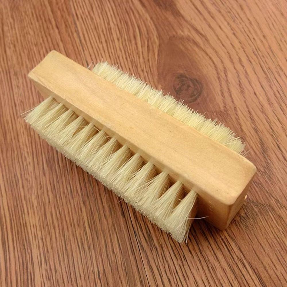 2Pcs Bamboo Handle Nail Art Scrubbing Brush Bristles/Sisal Nail Gap Cleaning Tool  Kitchen Cleaning