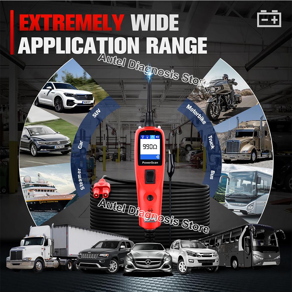 Autel PowerScan PS100 Power Circuit Probe Tester 12V 24V Digital Voltage Automotive Circuit Tester Car Diagnostic Test Tool