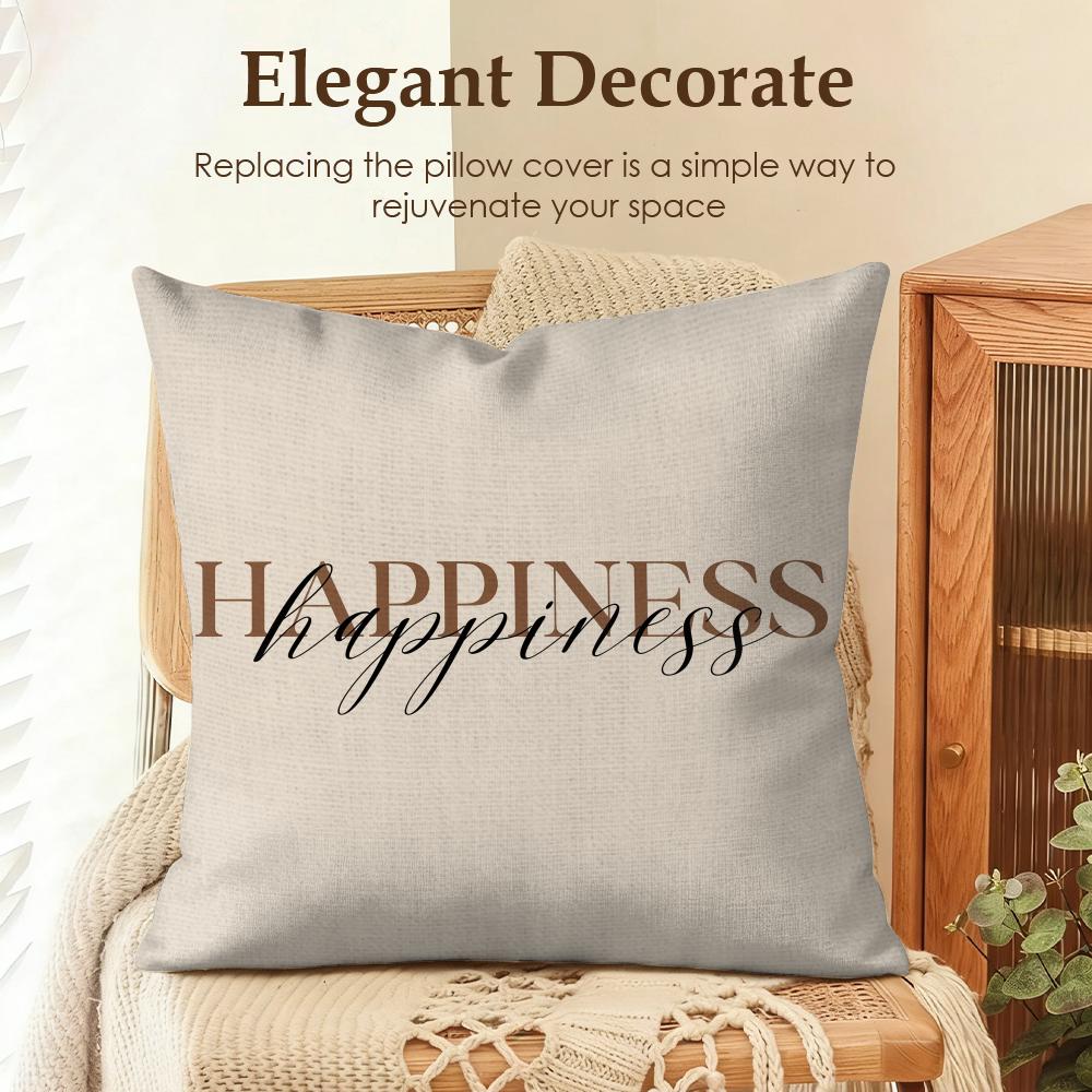 Simplicity Fashion Text Love Cushion Cover Natural Linen Organic Fabric Double-Sided Printing Sofa Home Decor Gift Pillow Case