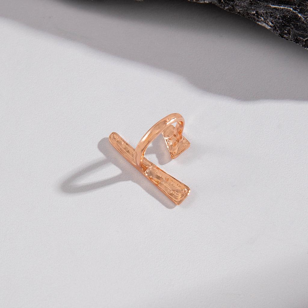European and American Simple Straight Line Adjustable Ring, Hip-hop Style, Geometric Irregular Opening Bow Ring