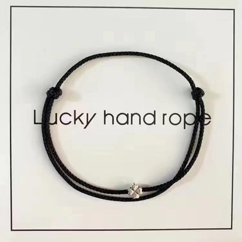 Red String Lucky Clover Bracelet - Woven Hand Rope for Couples, Besties, Students; Symbol of Peace and Harmony.