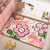 Fresh Floral Diatom Mud Absorbent Anti-slip Bath Mat