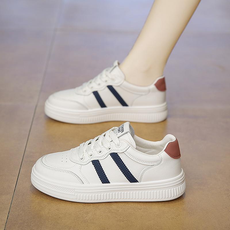 

Маленькие белые туфли женские туфли 2025 весна и осень новые универсальные повседневные спортивные туфли студенческие легкие и удобные туфли на плоской подошве 40 темно-синий