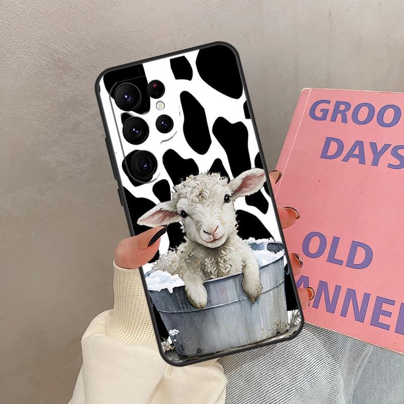 Western Highland Cow Sunflower Cute Case For Samsung Galaxy S24 Ultra S20 S21 S22 S23 S25 Ultra S9 S10 Plus S25 FE Cover Coque