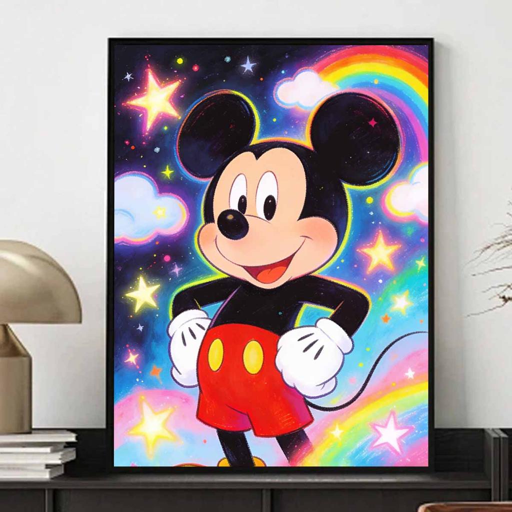 Disney Diamonds Full Diamond Art Painting Kit Mickey Rainbow Stars Diamond Painting Home Decor