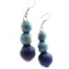 Les Trésors De Lily [L5189] - Blue Wood 'Amazonia' Earrings