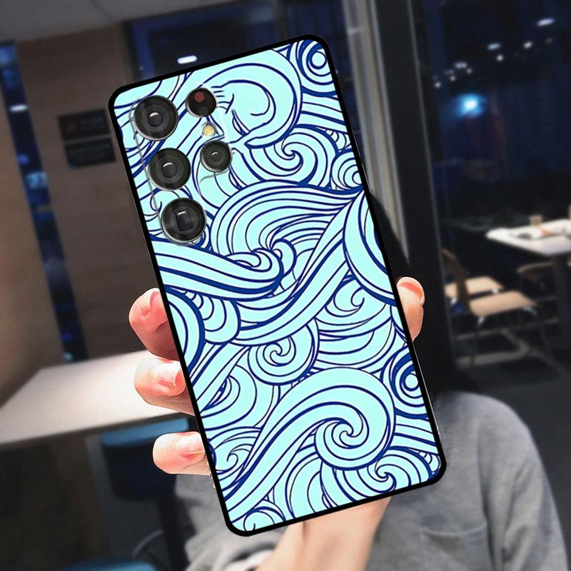 

Japanese Style Floral Texture Cover For Samsung Galaxy S23 S24 S25 Ultra S21 S22 S20 S9 S10 Plus S21 FE S24 FE Phone Case Note 20 Ultra