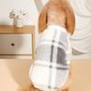 Pet Clothes Small Medium Dog Autumn And Winter Plush Hoodie Gray Plaid Costume Kitten Round Neck Clothes Comfortable Sweatshirt