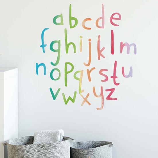 

Adjustable Watercolor 26 English Letters Children Room Sticker Sofa Decal Decor