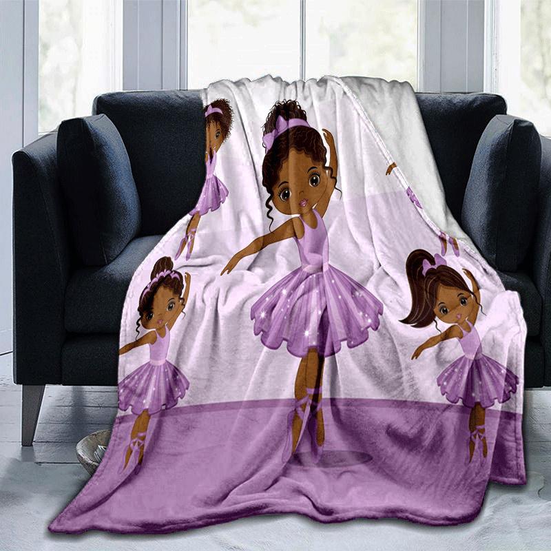 

1pc Ballet Printing Lightweight Flannel Blanket, Comfortable and Warm Blanket, for Camping Sofa Bed and Couch Office, Gift 100x150cm