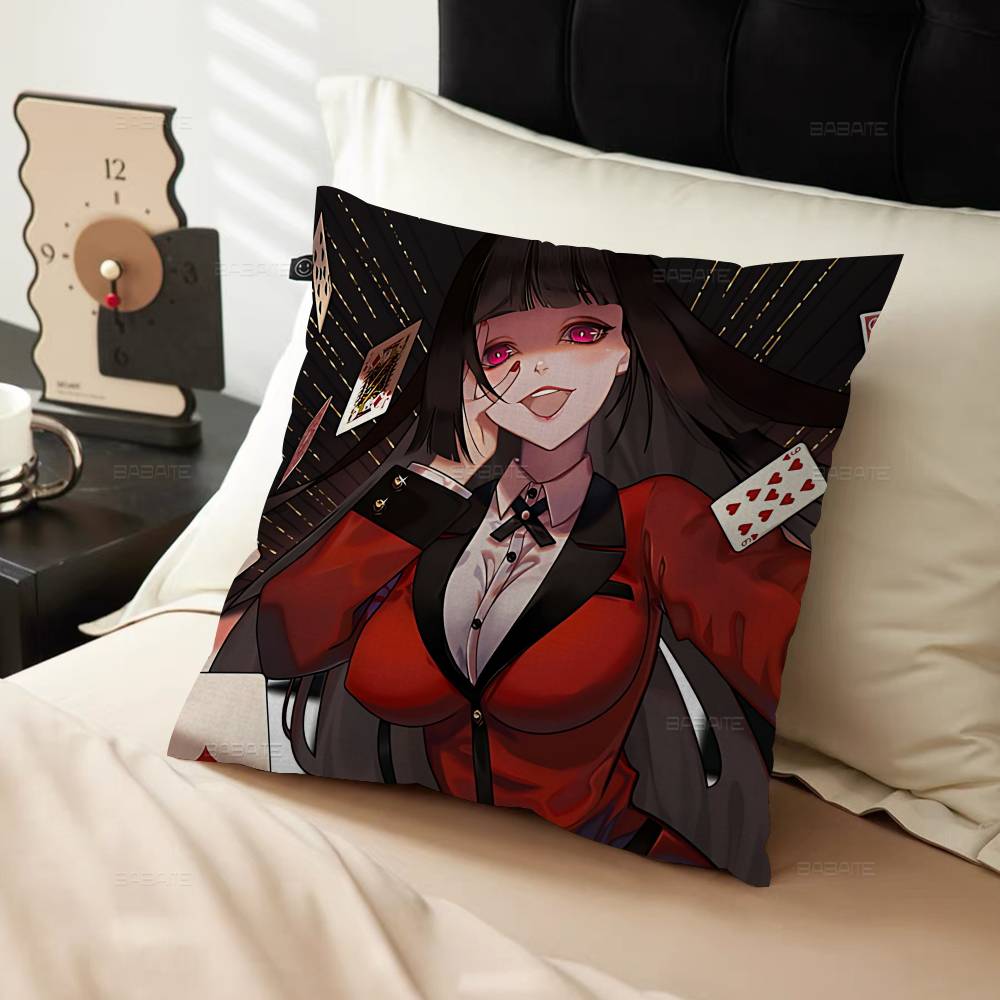 Japanese Manga Kakegurui Pillow Gift Home Office Decoration Bedroom Sofa Car Cushion Cover Case 45X45