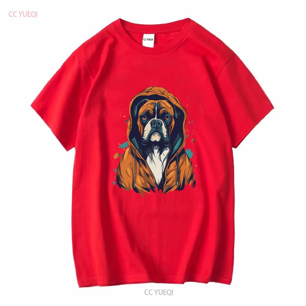 Boxer T Shirt Dog Cool Animal Owner Mom Dad Long or Short Sleeves Vintage Washed Breathable Casual Graphic Comfortable Stylish