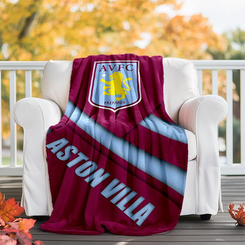 1pc Aston Villa Theme Blanket - Digital Print, Polyester, Cozy for All Seasons, Perfect for Outdoor, and Travel