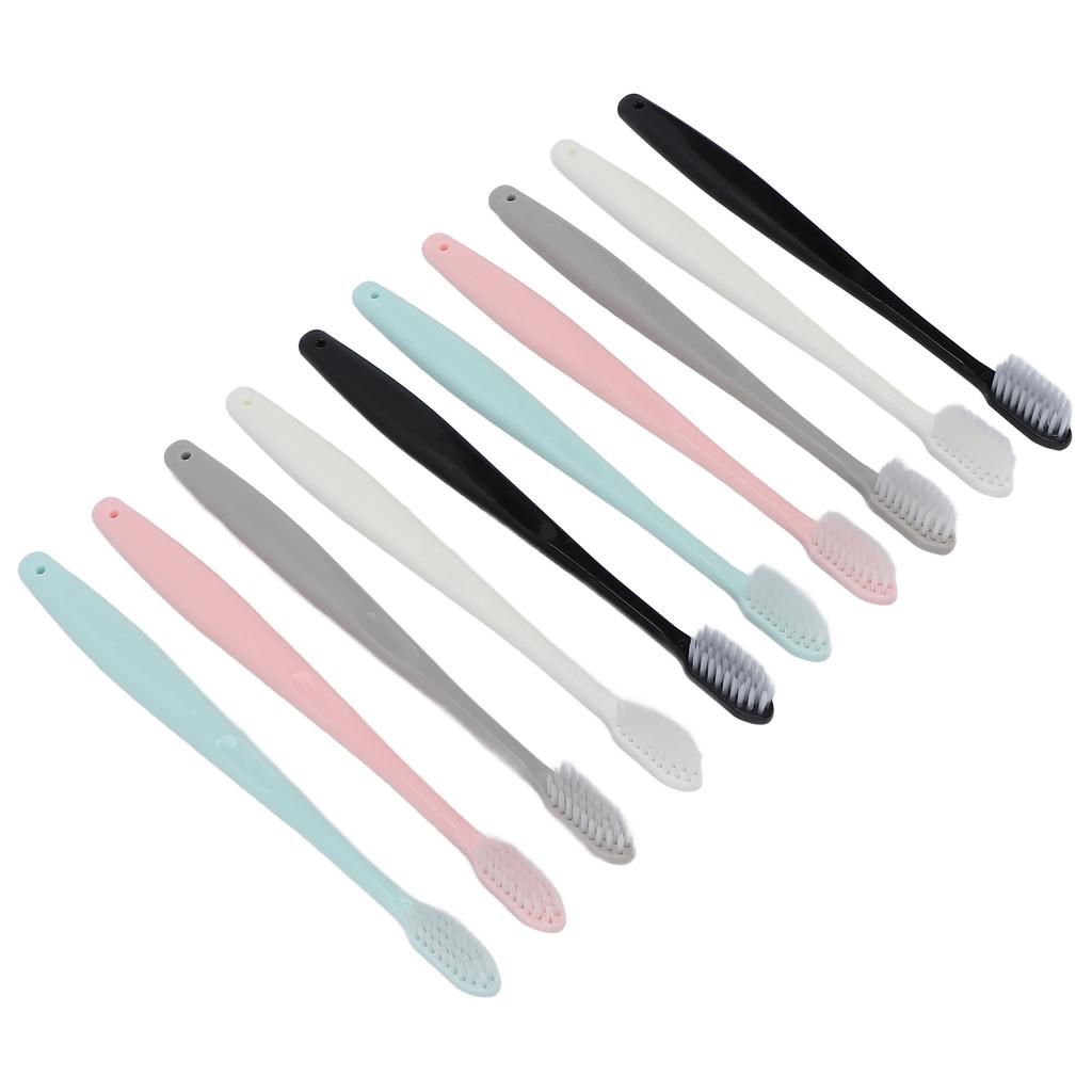 10pcs Soft Hair Toothbrush Home Portable Tartar Stain Removal Oral Cleaning Toothbrush