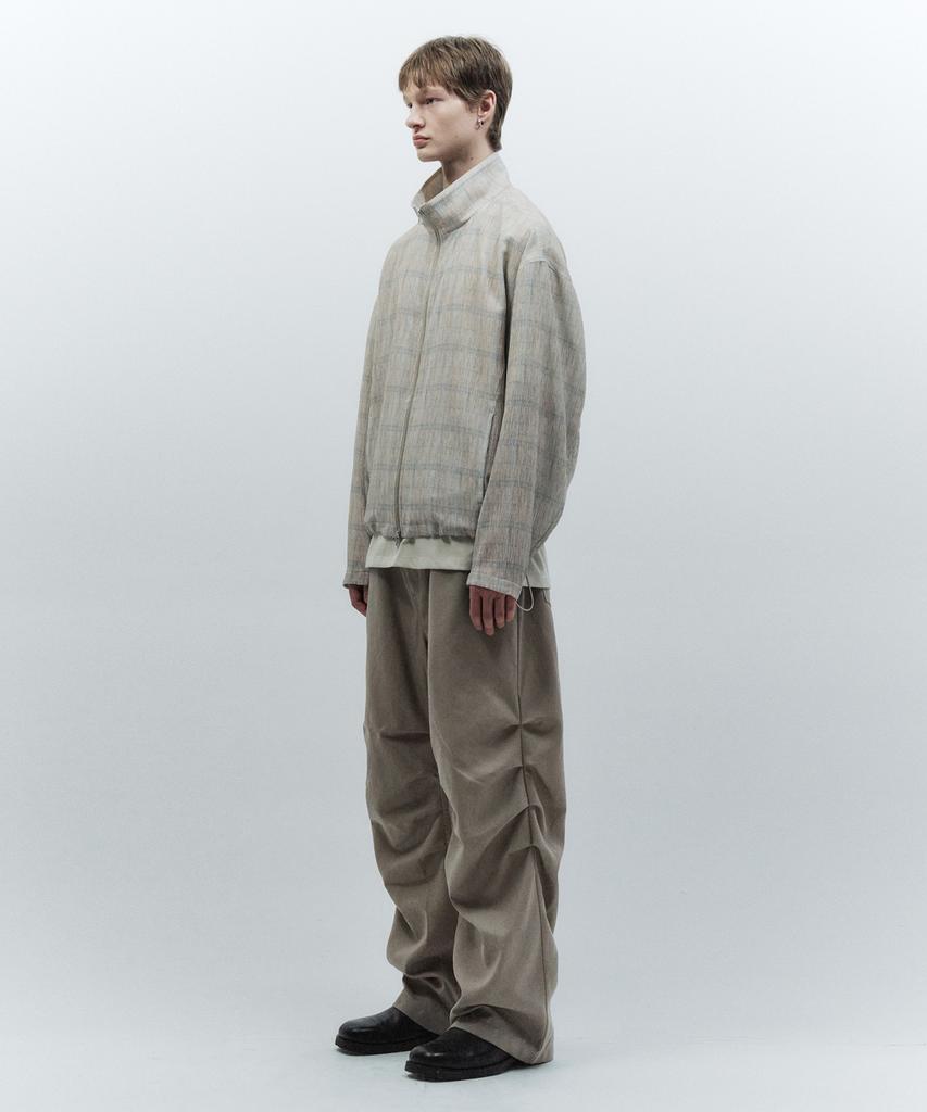 Insilence Pleated Check Jacket Beige