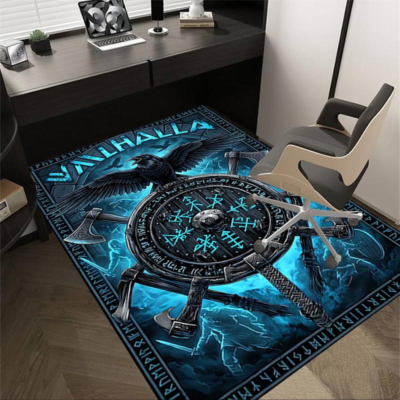 

1PC Valhalla Raven Non-Slip Floor carpet, Office, family, bedroom, Studio - Large Area Rug, Decorative Mat, Longlasting Material-C0408 60cm by 90cm