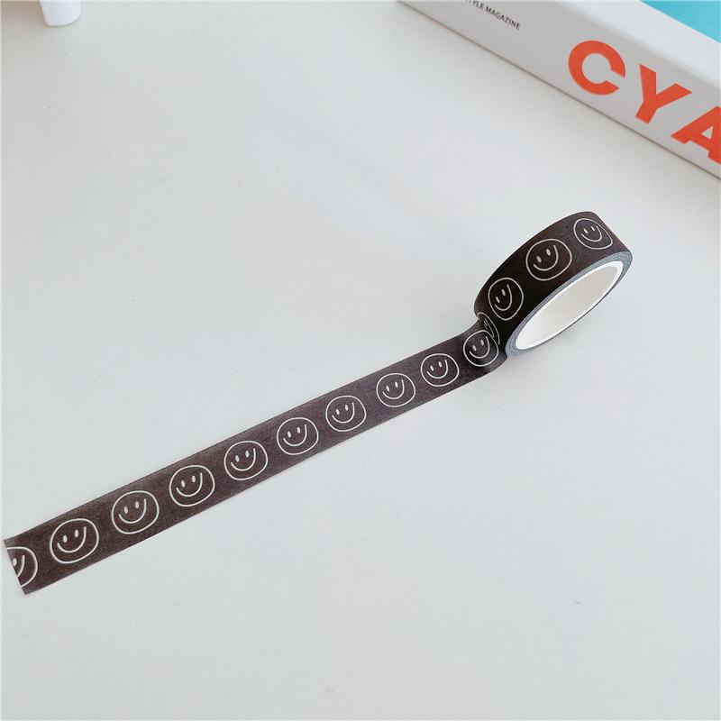 

Ins Simple Cartoon Comic Smiley Washi Tape Scrapbooking DIY Decor Journal Korean Tape Cute Tape Paper Diary Candle Sticker чёрный