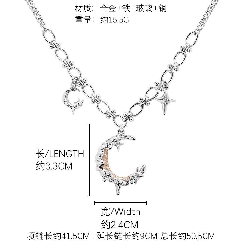 Moon pendant necklace exquisite elegance light luxury collarbone chain simple personality trend item wholesale