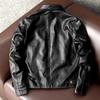 Korean Style Stylish Casual Leather Jacket Mens Genuine Top Grain Calfskin Short Coat