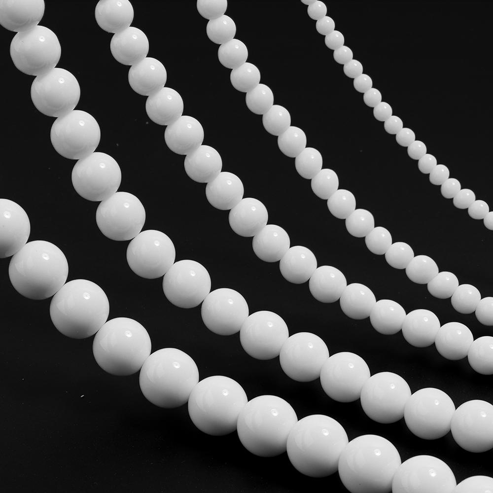 4/6/8/10/12mm Solid White Glass Beads Round Loose Spacer Beads For DIY Jewelry Making Handmade Bracelets Necklace Accessories