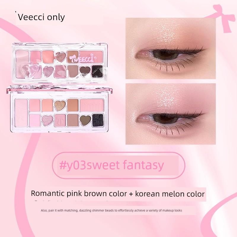 Veecci/Veecci Ribbon Fantasy Eleven-Color Eyeshadow Palette Long-Lasting Eyeshadow Blush Pearlescent Highlighting Comprehensive Palette
