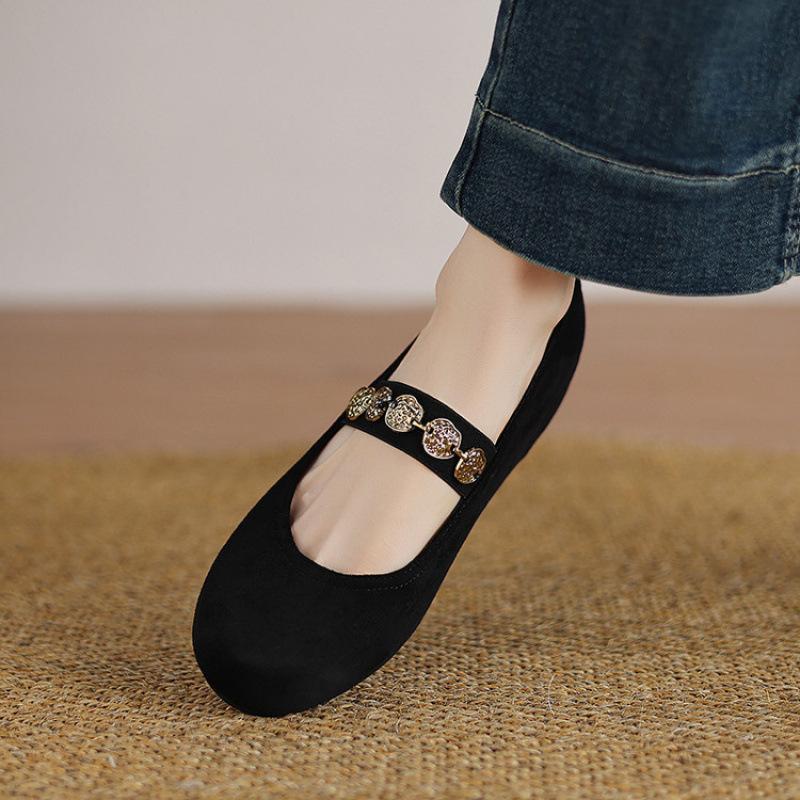 

New women s casual single shoes shallow mouth flat heel size women s shoes shallow mouth round head four seasons wear one pedal lazy shoes 43 (customized non-return and exchange) чёрный