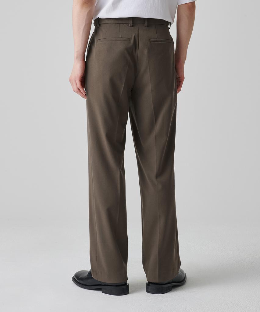 MUSINSA STANDARD Reverse One-Pleat Wide Hidden Banding Slacks [Brown]