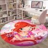 1pc Winx Club  Carpet, Round Rug, Comfortable, Suitable for Entryways, Living Rooms, Office, And Bedrooms, Christmas Decoration