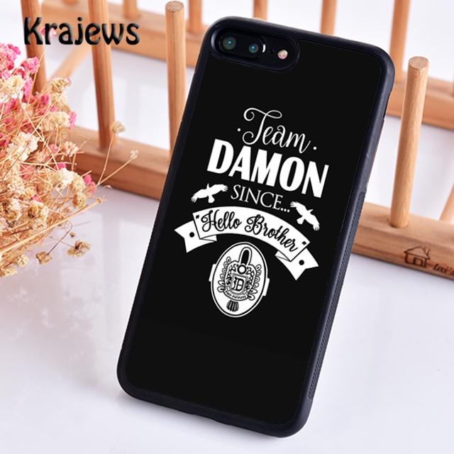 Krajews The Vampire Diaries TEAM DAMON Weiche Handyhülle Für iPhone 17 Air 16 15 14 plus 11 12 13 pro max Hülle Fundas