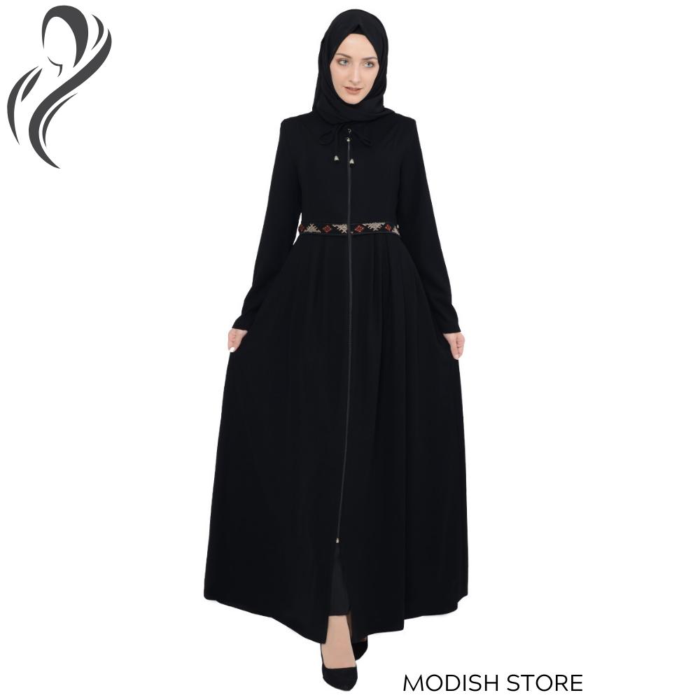 Buy Embroidery Detailed Pleated Abaya Plus Size Abaya Muslim Woman Maxi