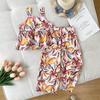 Baby Girls' Lemon Print Tank Top & Pants Set - Casual Wear Two-Piece Outfit