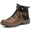 High-Top Safety Shoes with Rotating Button, Anti-Smash, Anti-Puncture, Wear-Resistant, No-Tie Laces