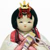 Hina Wooden Doll with Round Doll, "Kotohoki Haruka" Tray, White, KTH-3201D1