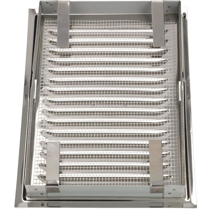 Grille de ventilation - KOTARBAU - 14 x 21 cm - Acier inoxydable - Argent - Moustiquaire
