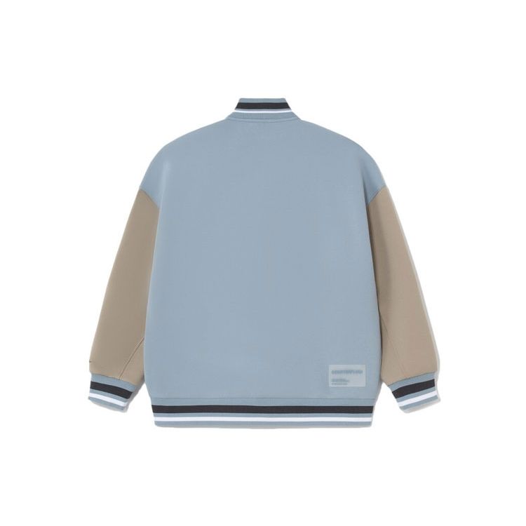 Li-Ning CF Mars Sports Fashion Series Letter Print Long Sleeve Baseball Jacket Unisex Outerwear William-Blue AWDRG96-3