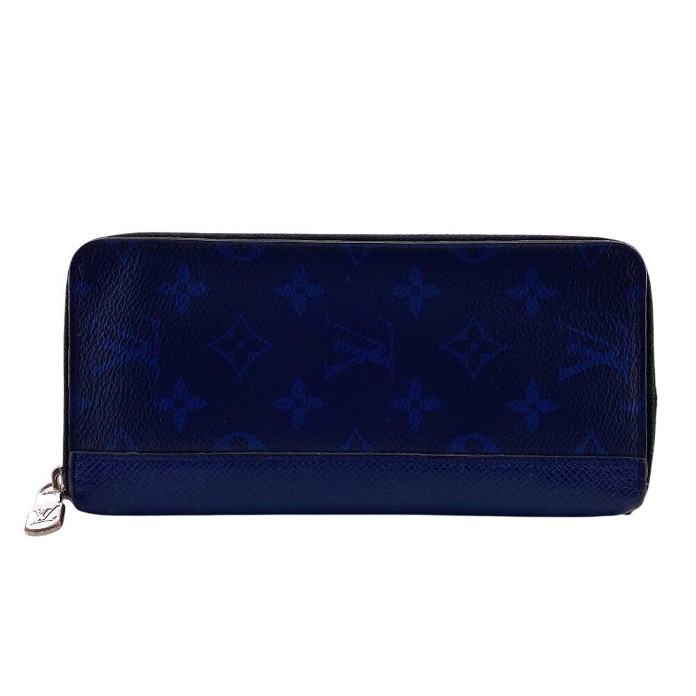 

LOUIS VUITTON M30447 Zippy wallet Taigalama leather Vertical Purse blue leather Used