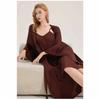 Luxury Satin & Chiffon Sleepwear Set Elegant  Comfortable Sexy Sleeveless Dress + Robe 2-Piece Pajama Loungewear Set