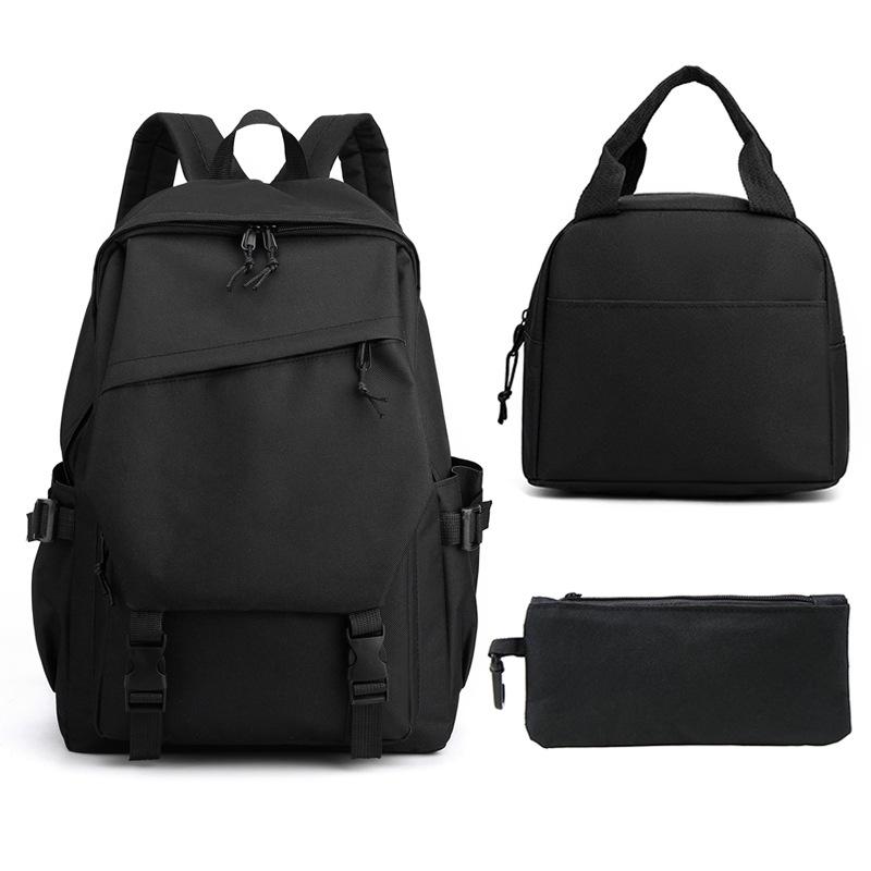 Primary And Secondary School Students Oxford Cloth School Bag Set Backpack + Lunch Bag + Pencil Case