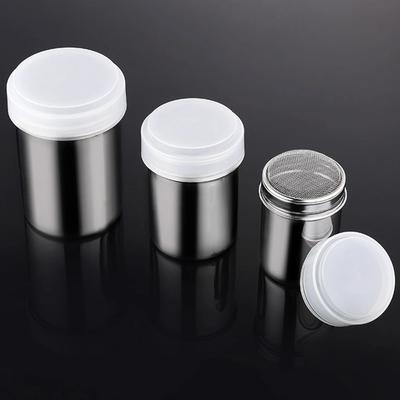 Stainless Steel Coffee Shaker Cocoa Chocolate Flour Powdered Sugar Sieve Filters Foam Spray Kitchen Cake BBQ Tools With Lid