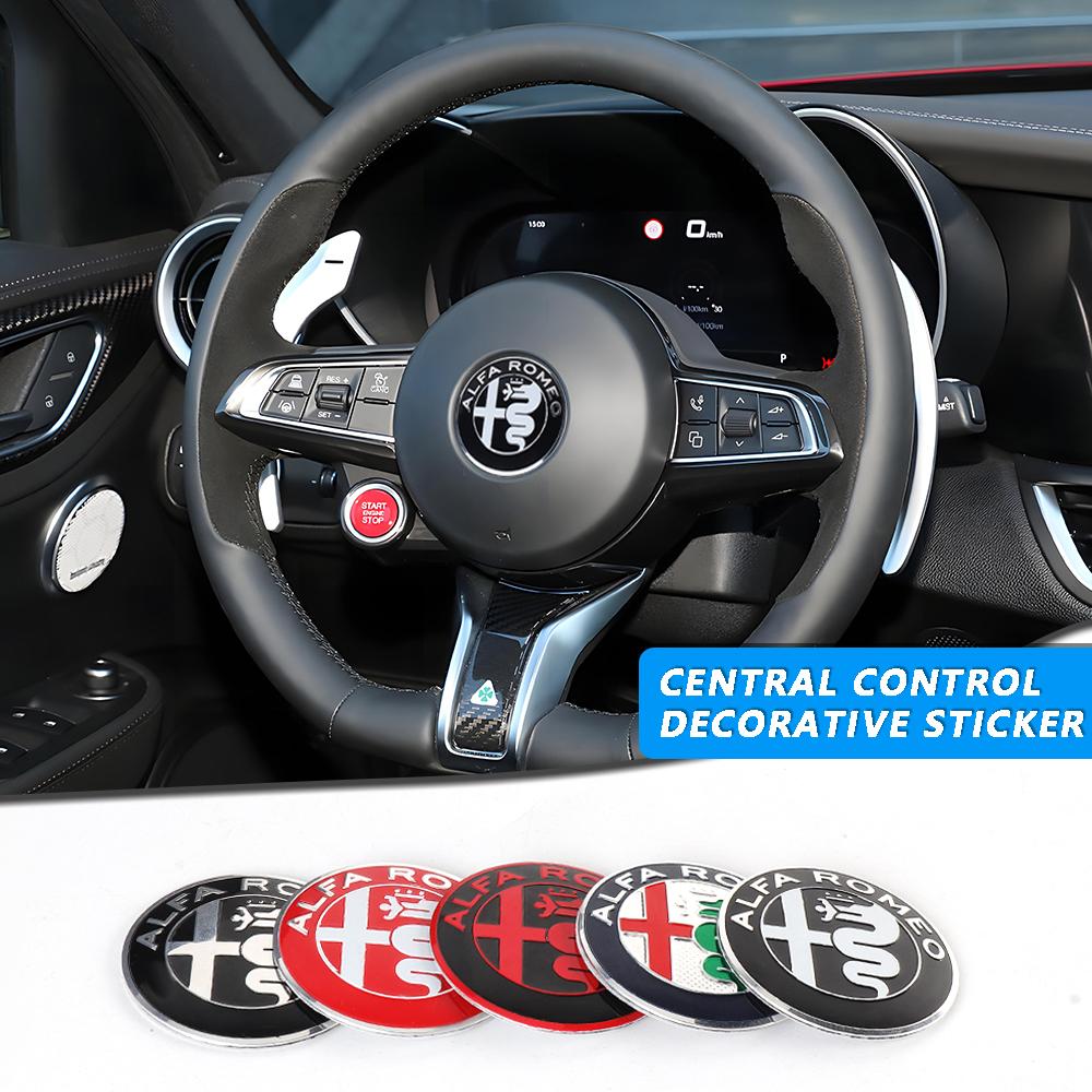 Voor Alfa Romeo 2026 Hete Sticker 40MM Auto Stuurwiel Logo Interieur Centrale Console Knop Stickers Accessoires Voor Alfa Romeo Gi