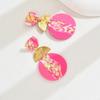 Copper Acrylic Stud Earrings Geometric Exaggerate Earrings Women Elegant Beach Earrings  Girls