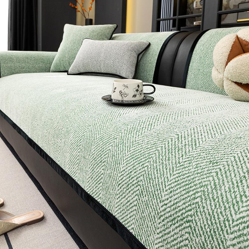 

Подушка для дивана минималистичный стиль хай-энд шенилл 2025 новинка кожаная подушка для сиденья дивана гостиная нескользящая универсальная подушка на четыре сезона 70*70cm