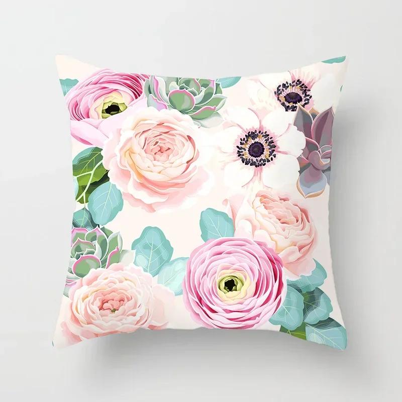 Flower Pattern Decoration Pillowcase Wedding Party Birthday Gift Decoration Pillowcase Office Home Decor Sofa Cushion Cover