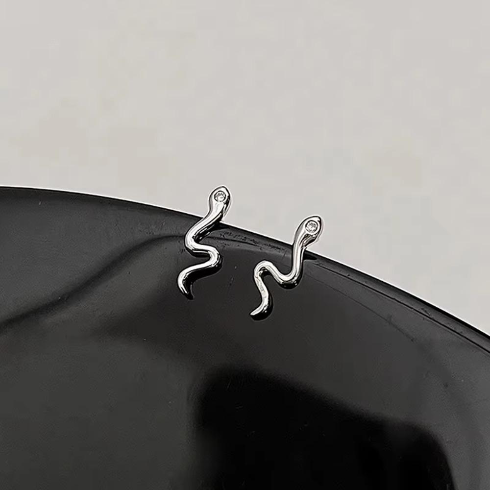 Fashion Snake Shape Bracelet Gifts Snake Ring&Ear Studs Trendy Snake Open Cuff Bangles  Girl