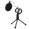 Mikrofon Anti-Spritzschutzgitter Doppelschicht Schwarz ABS Verstellbarer Filter mit Stativhalterung