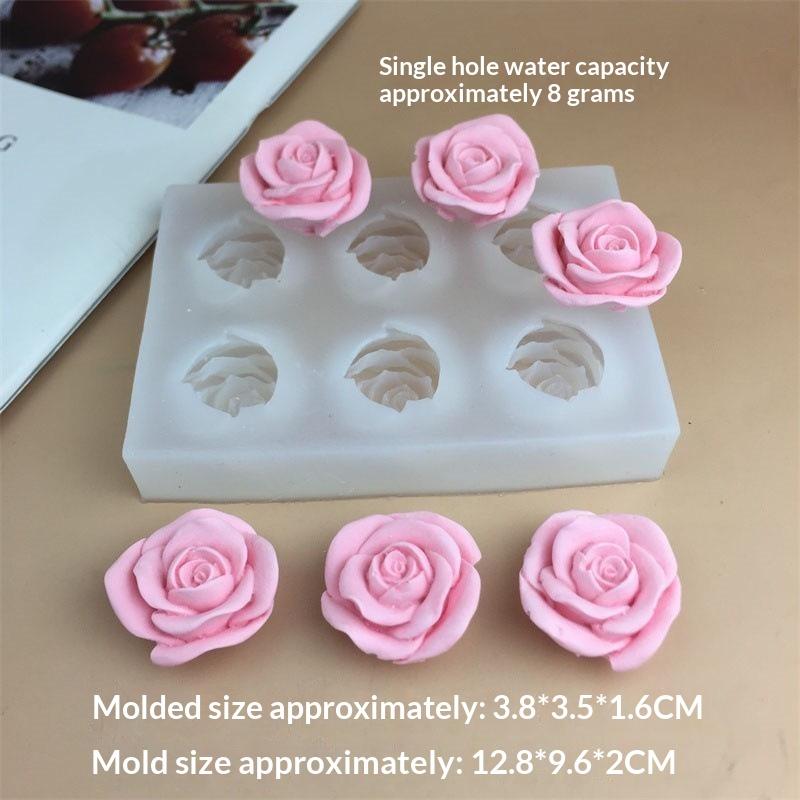 Mini Rosformad Silikonform Fondant Mousse Tårta Tvål Hartsform Gelé Godis Choklad Dekoration Bakverktyg